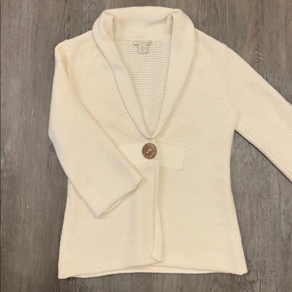 WHITE & WARREN | CREAM KNIT CARDIGAN